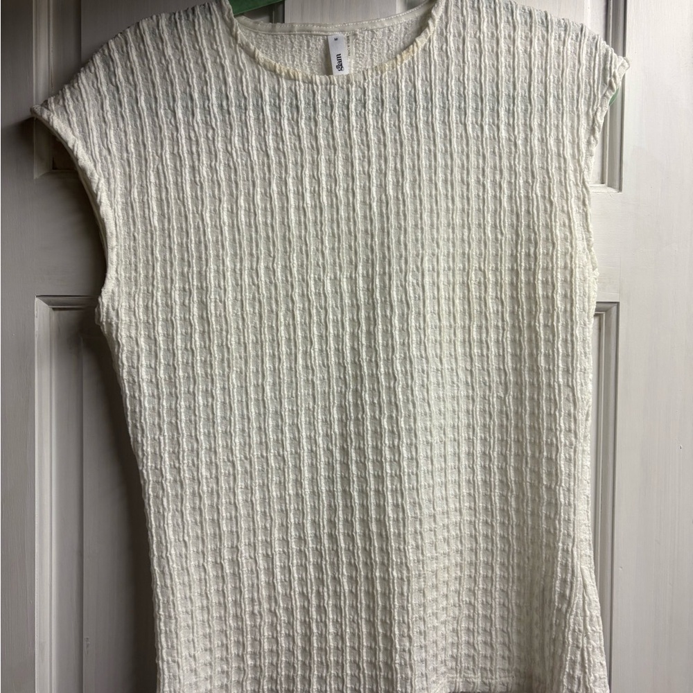 Glam Cream Textured Blouse